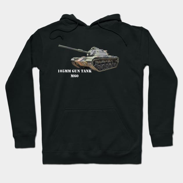 105mm Gun Tank M60 Hoodie by Toadman's Tank Pictures Shop